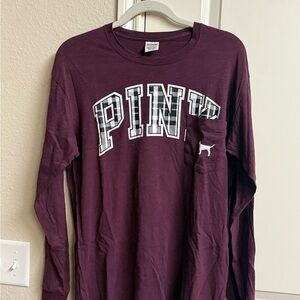 PINK Victoria's Secret Burgundy Long Sleeve Tee